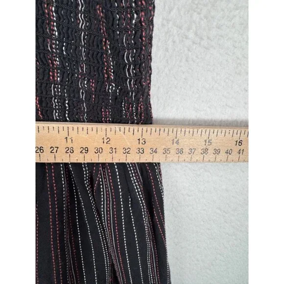 Hatch Jojo Smocked‎ Jumpsuit striped bow tie 90s beach boho sz 2 - Picture 6 of 9